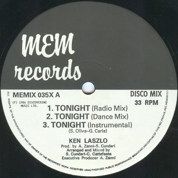 Ken Laszlo - Tonight (Special D.J. Remix) - Image 3
